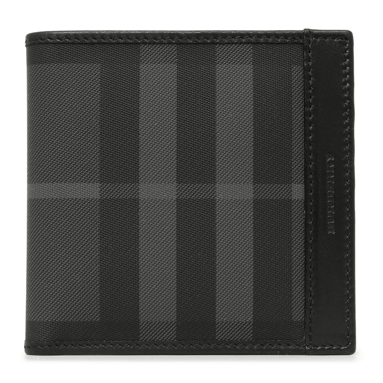 Exclusive Burberry Charcoal Check Bifold Wallet — Front View
