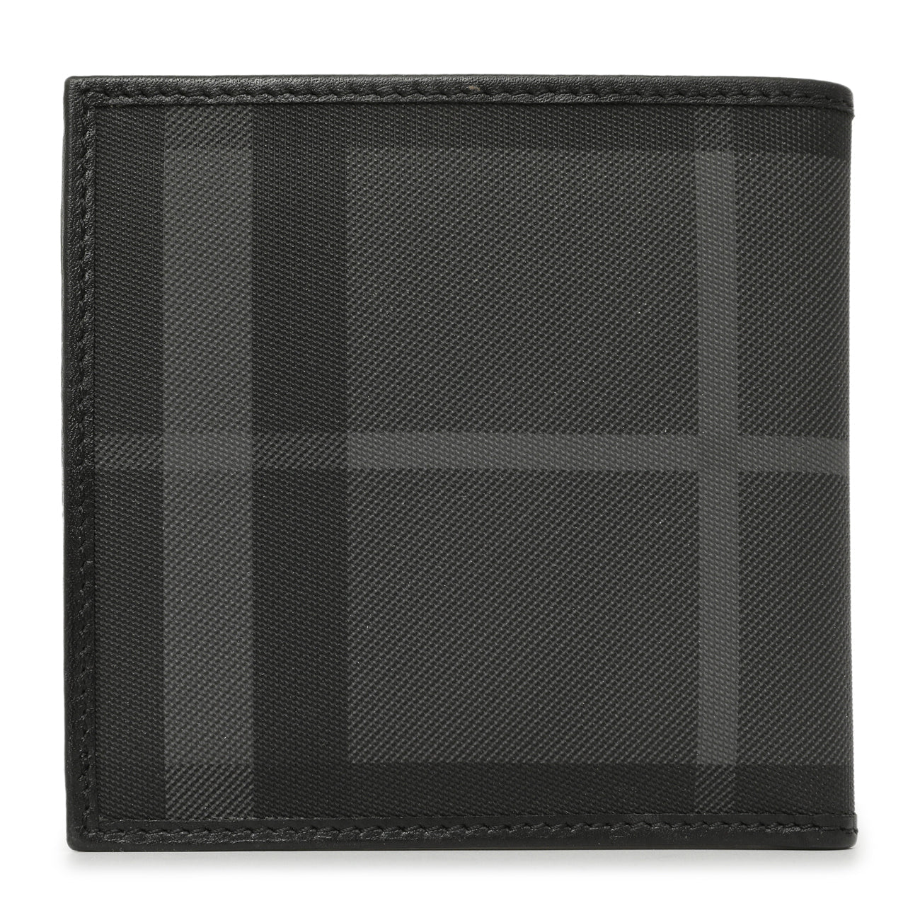 Exclusive Burberry Charcoal Check Bifold Wallet — Side View
