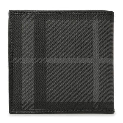 Exclusive Burberry Charcoal Check Bifold Wallet — Side View