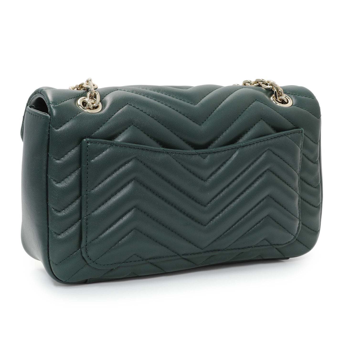 Exclusive Gucci Green Lambskin Matelasse Medium GG Marmont Shoulder Bag NM — Side View