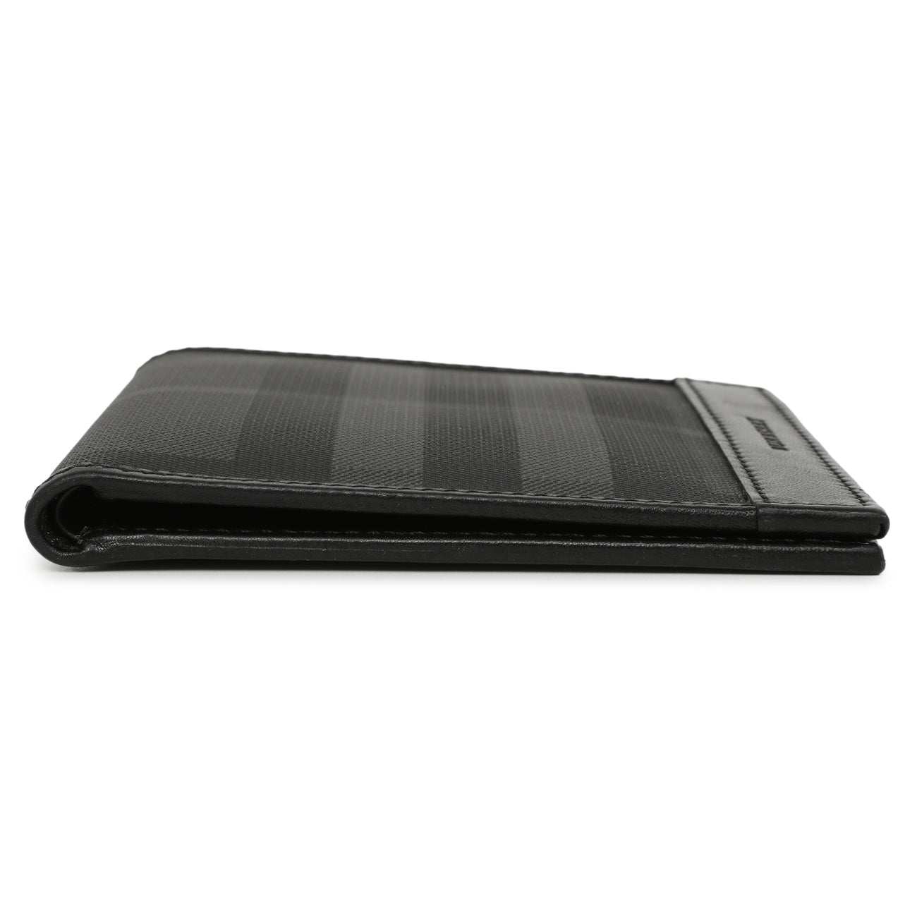 Exclusive Burberry Charcoal Check Bifold Wallet — Back View
