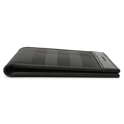 Exclusive Burberry Charcoal Check Bifold Wallet — Back View