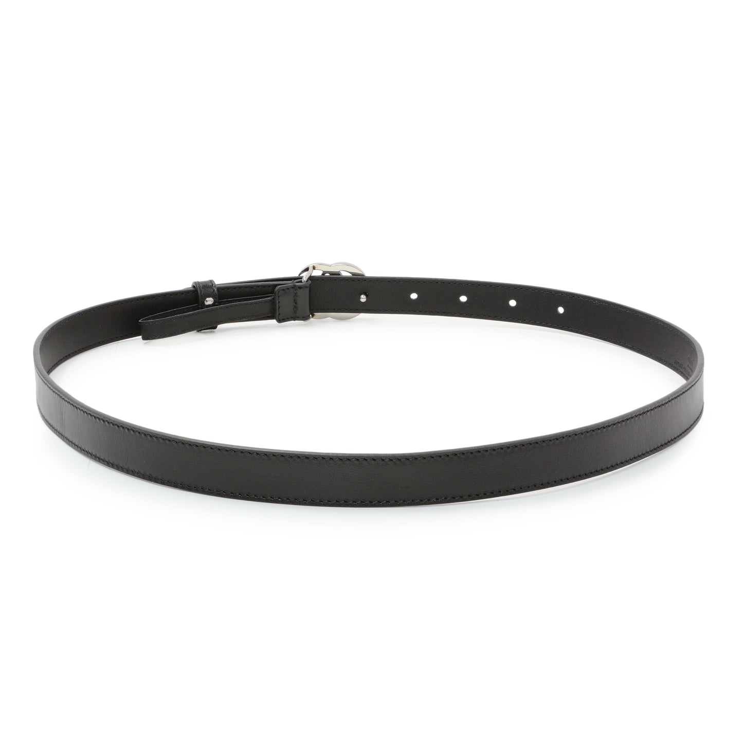 Exclusive Gucci Black Calfskin GG Marmont 20mm Belt — Side View