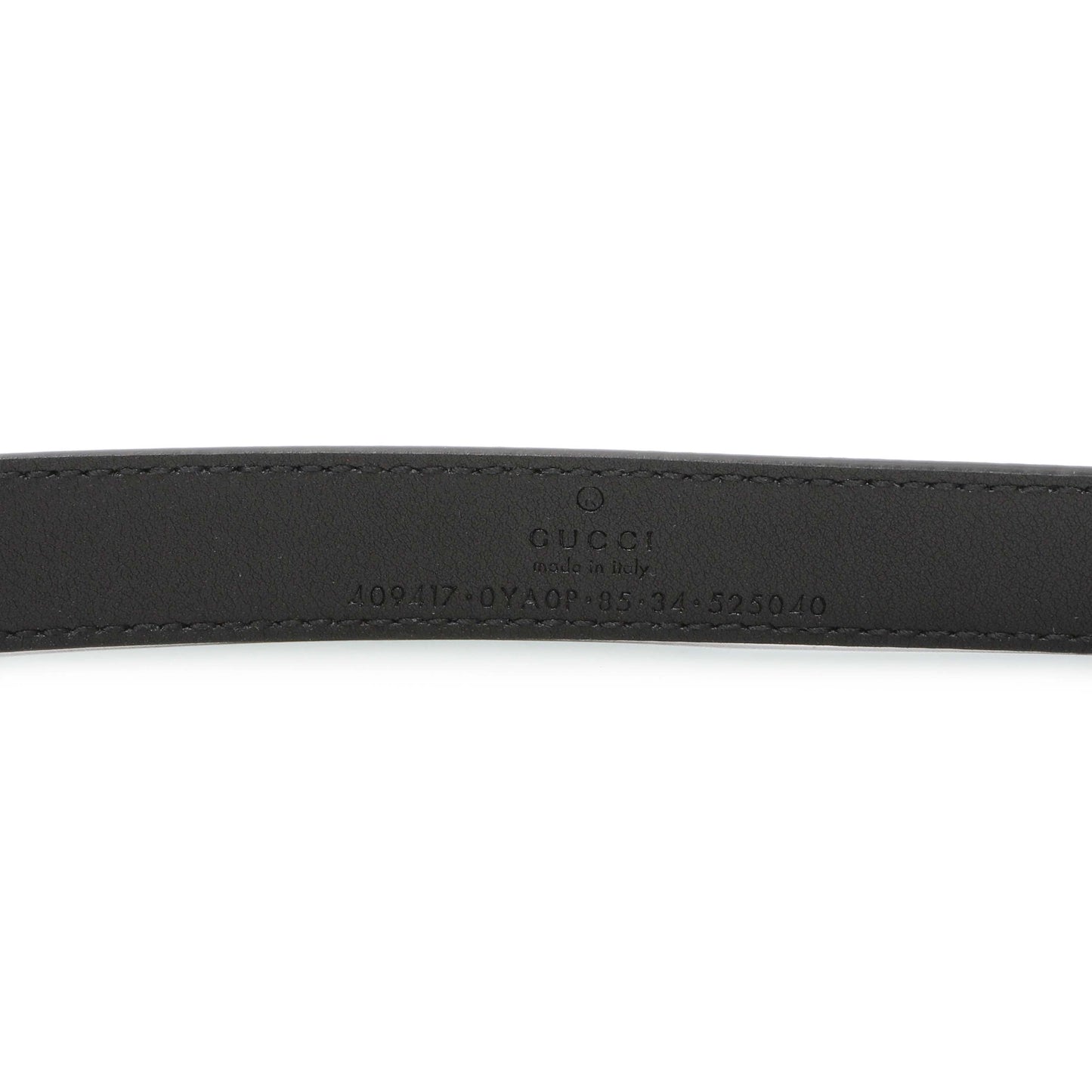 Exclusive Gucci Black Calfskin GG Marmont 20mm Belt — Back View