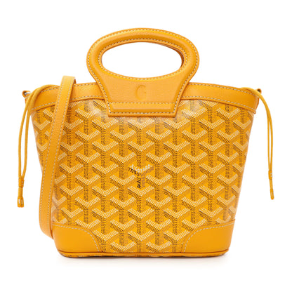Exclusive Goyard Yellow Goyardine Beluga Mini Bucket Bag — Front View