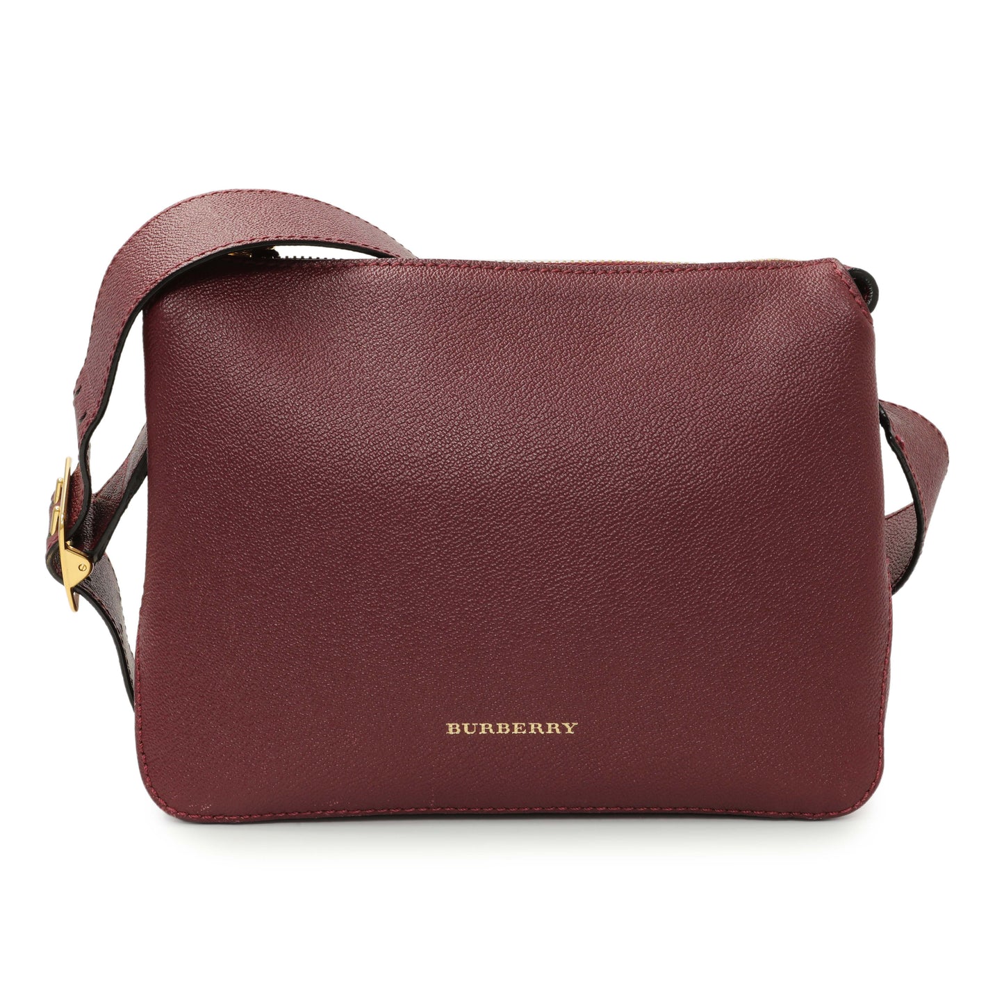 Exclusive Burberry Burgundy Grained Calfskin Small Helmsley Crossbody — Side View
