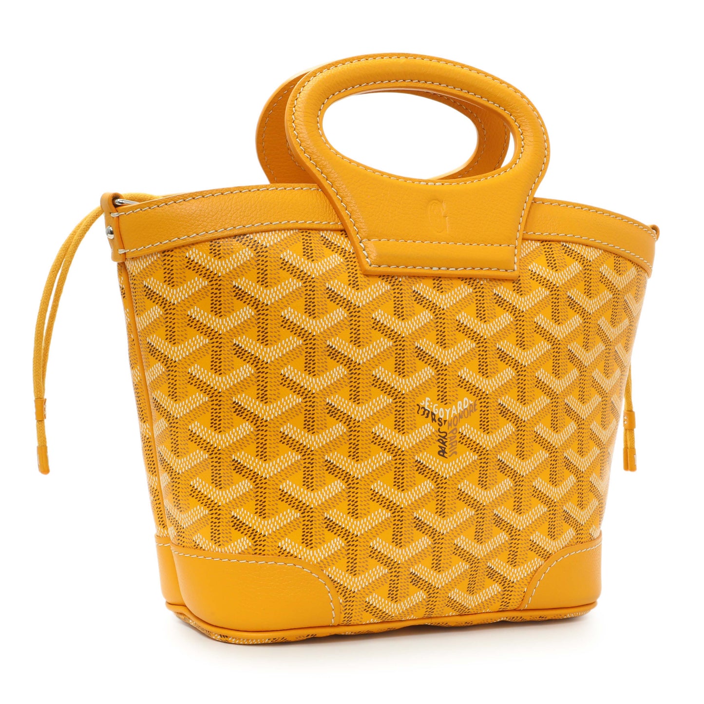 Exclusive Goyard Yellow Goyardine Beluga Mini Bucket Bag — Side View