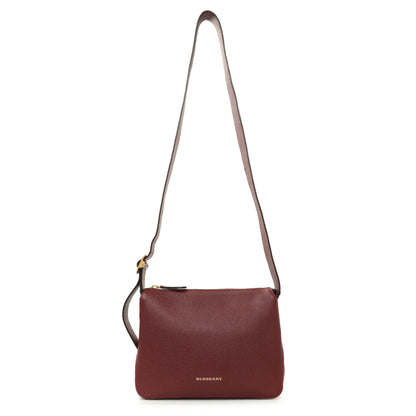 Exclusive Burberry Burgundy Grained Calfskin Small Helmsley Crossbody — Front View