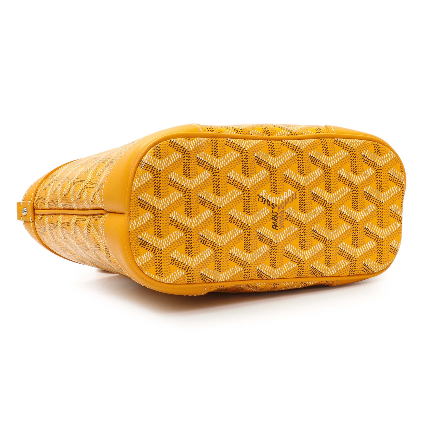 Exclusive Goyard Yellow Goyardine Beluga Mini Bucket Bag — Back View