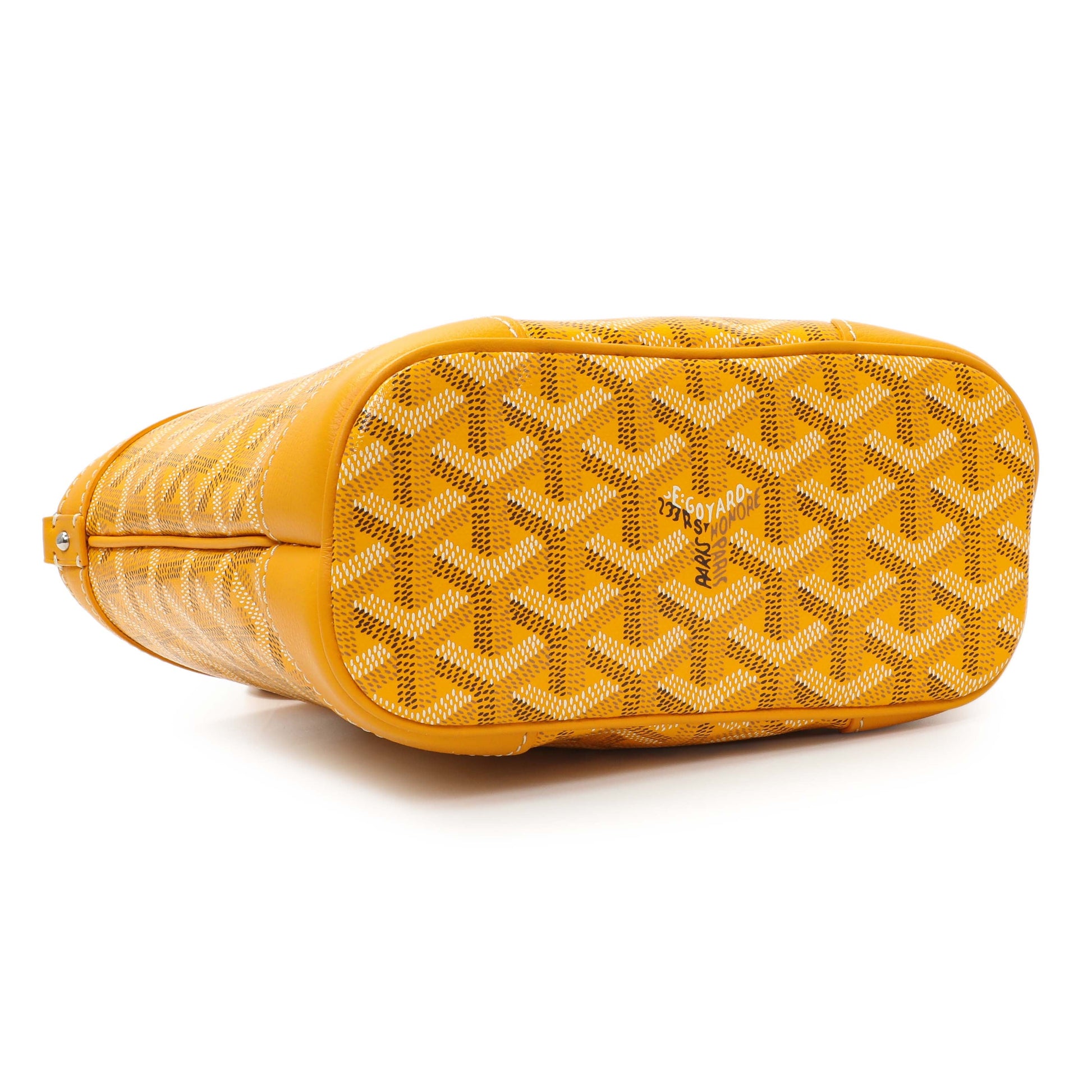 Exclusive Goyard Yellow Goyardine Beluga Mini Bucket Bag — Back View