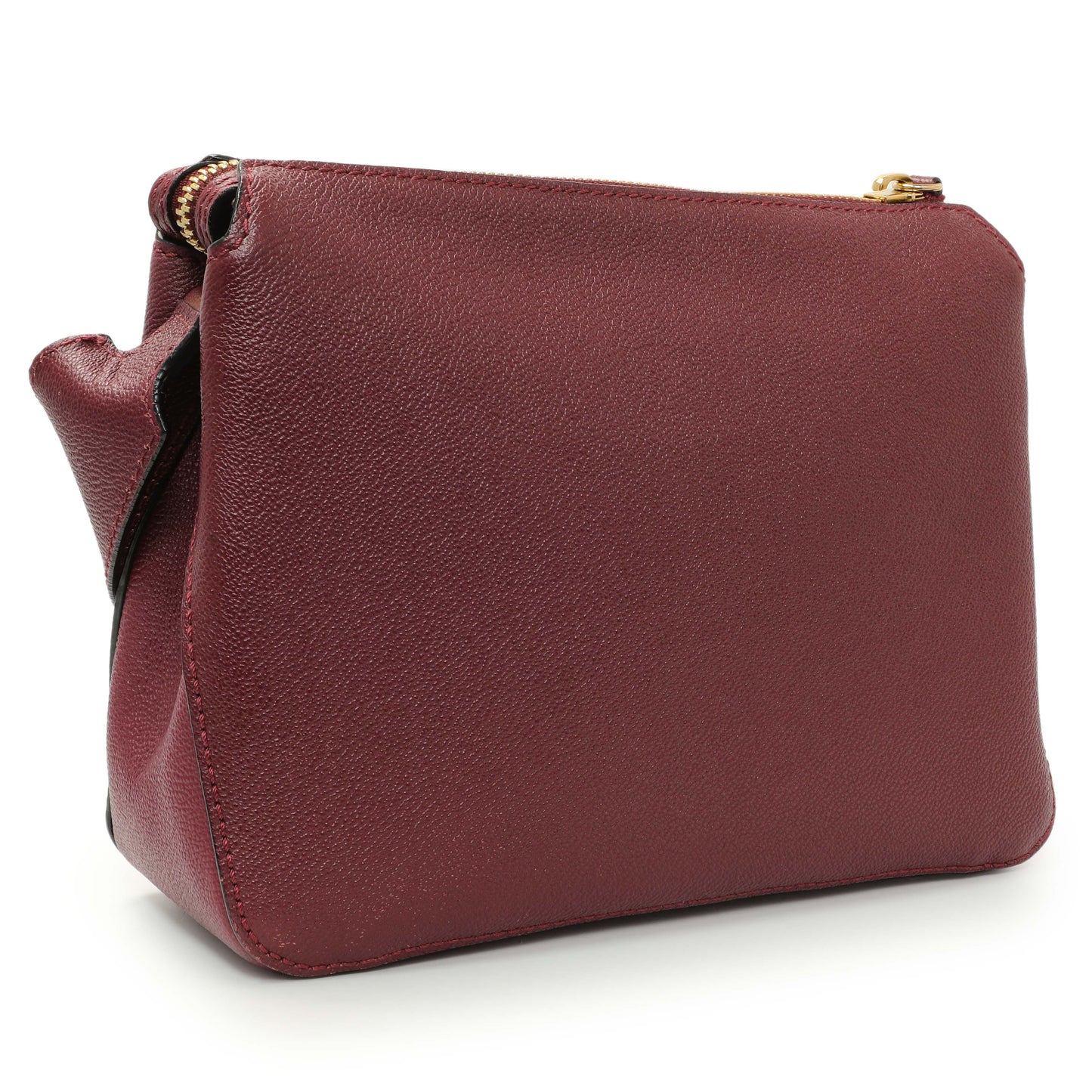Exclusive Burberry Burgundy Grained Calfskin Small Helmsley Crossbody — Back View