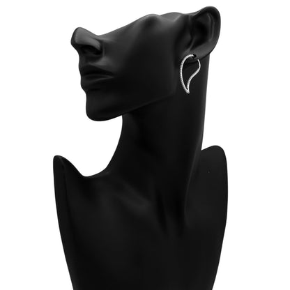 Exclusive 18K White Gold 0.76 Carat Diamond Earrings — Back View