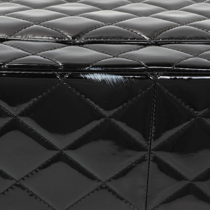 Exclusive Chanel Black Quilted Patent Jumbo Double Flap — Alternate View 11