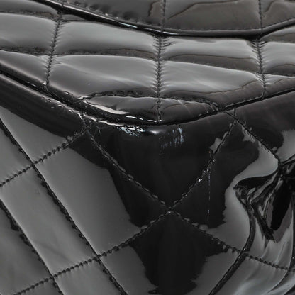 Exclusive Chanel Black Quilted Patent Jumbo Double Flap — Alternate View 7