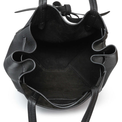 Exclusive Celine Black Soft Grained Calfskin Medium Belt Cabas Phantom — Top View