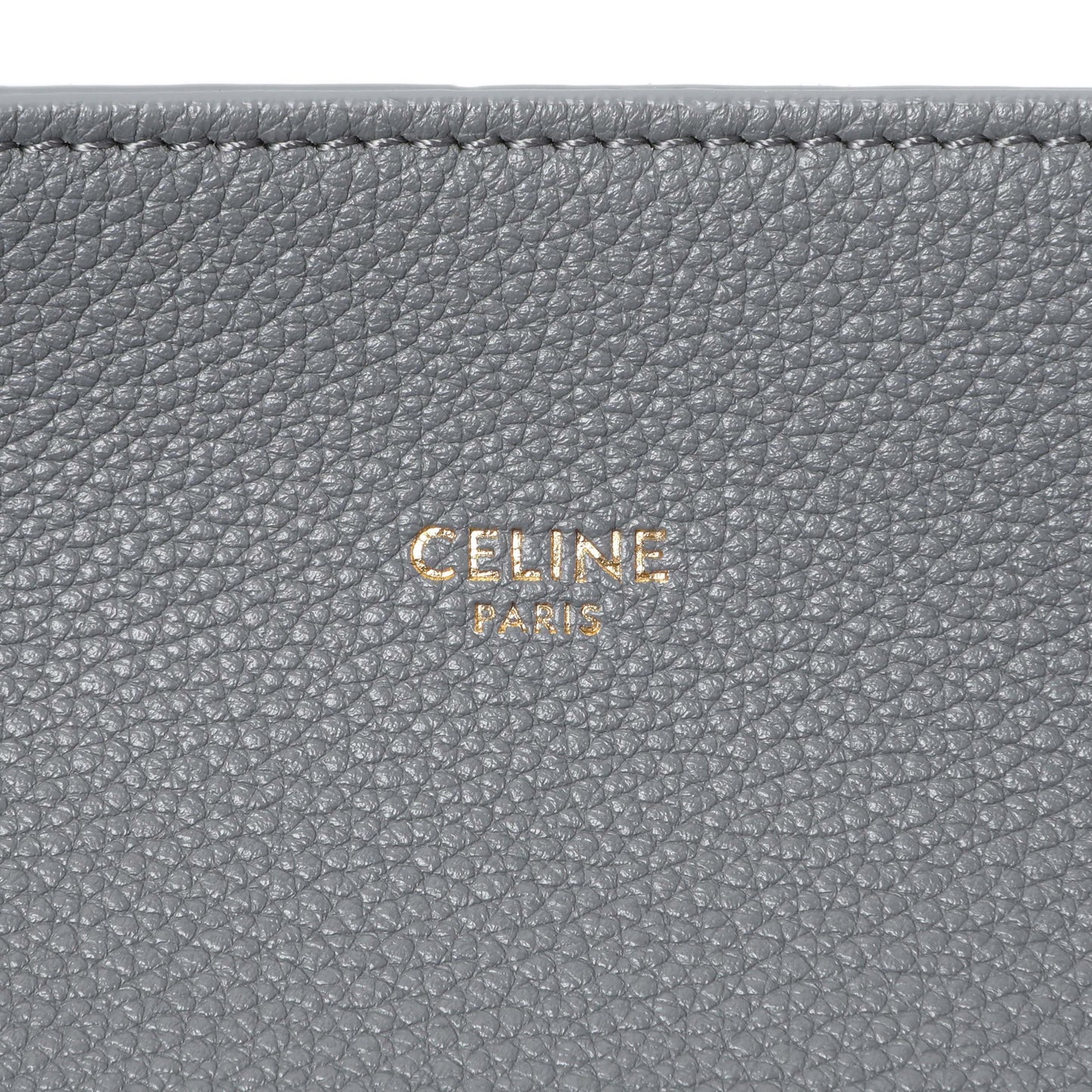 Exclusive Celine Grey Soft Grained Calfskin Medium Belt Cabas Phantom — Detail View