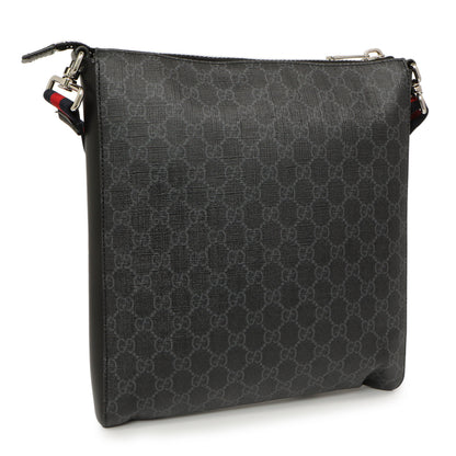 Exclusive Gucci GG Supreme Monogram Web Flat Messenger Bag — Side View