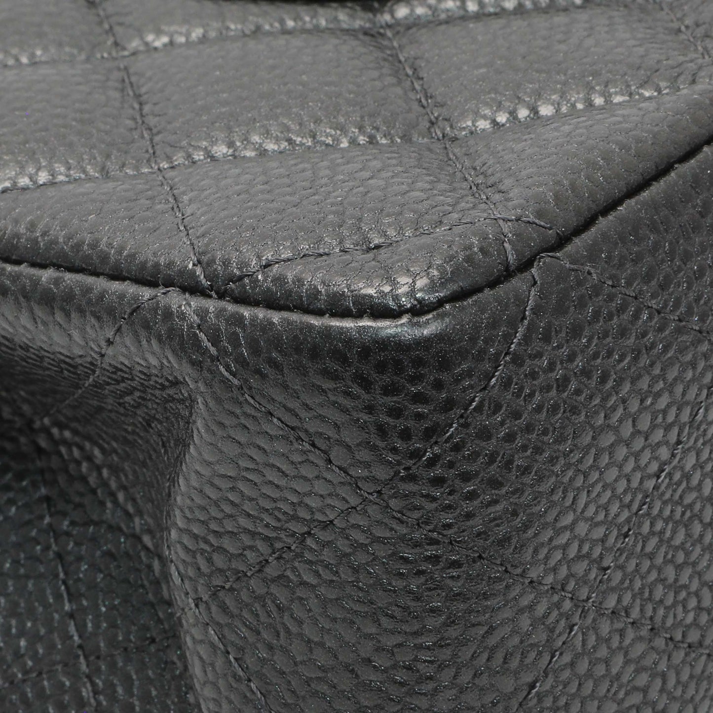 Exclusive Chanel Dark Grey Caviar Medium Classic Double Flap — Lifestyle View