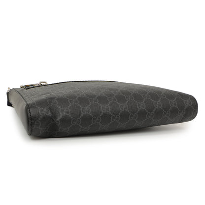 Exclusive Gucci GG Supreme Monogram Web Flat Messenger Bag — Back View