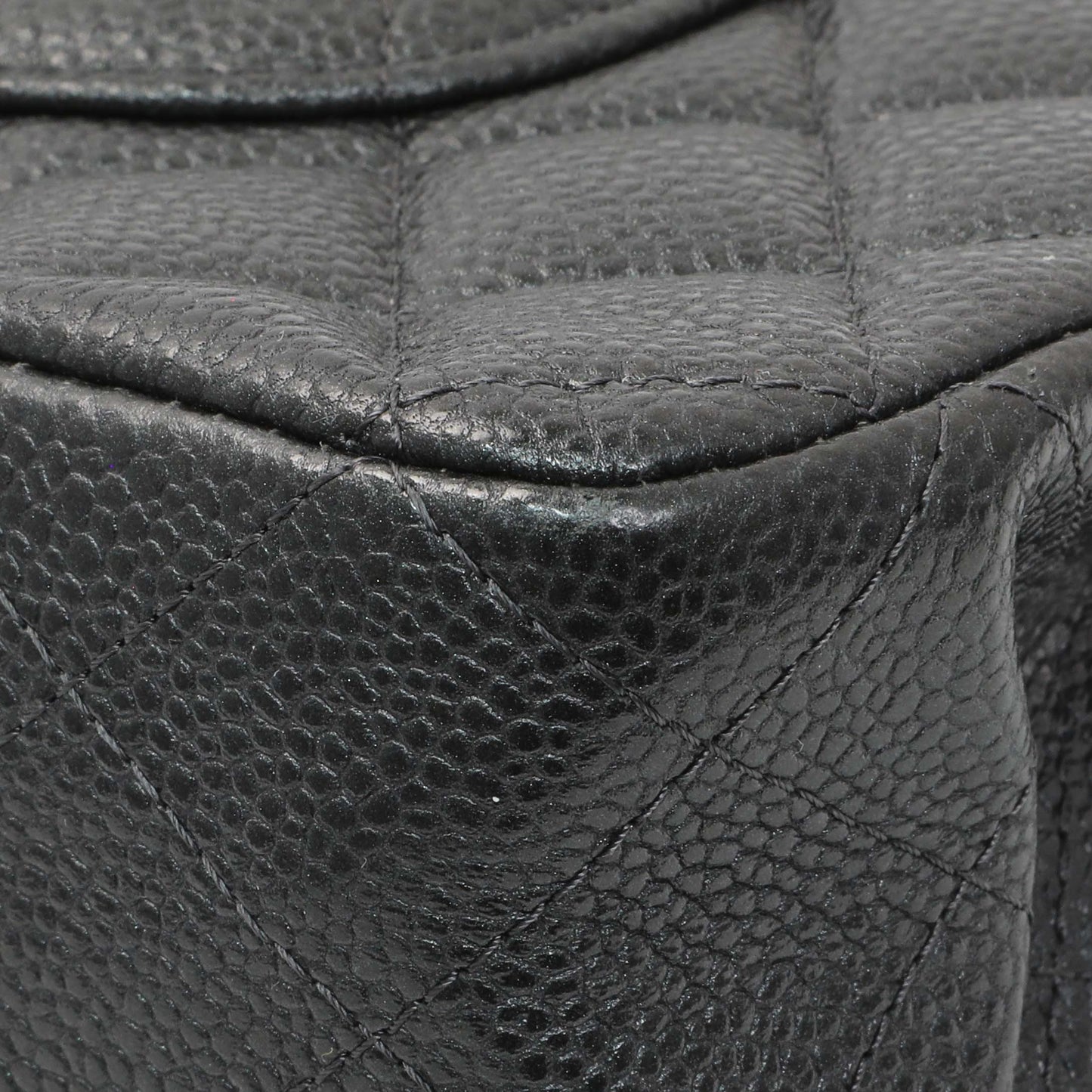 Exclusive Chanel Dark Grey Caviar Medium Classic Double Flap — Alternate View 7