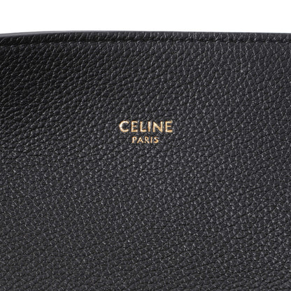 Exclusive Celine Black Soft Grained Calfskin Medium Belt Cabas Phantom — Detail View