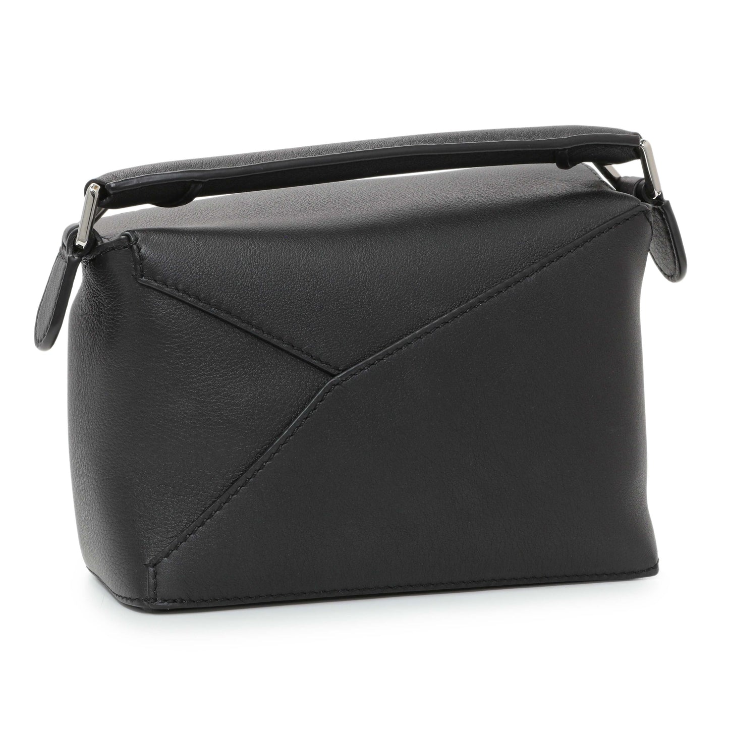 Exclusive Loewe Black Calfskin Mini Puzzle Bag — Side View