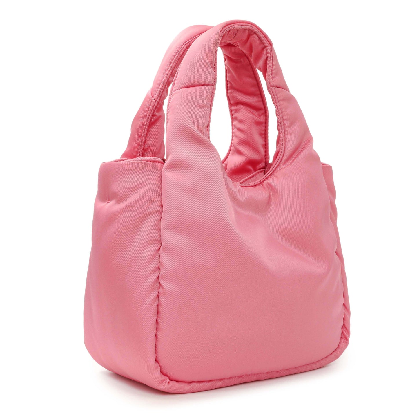 Exclusive Prada Pink Re-Nylon Mini Padded Soft Tote — Side View