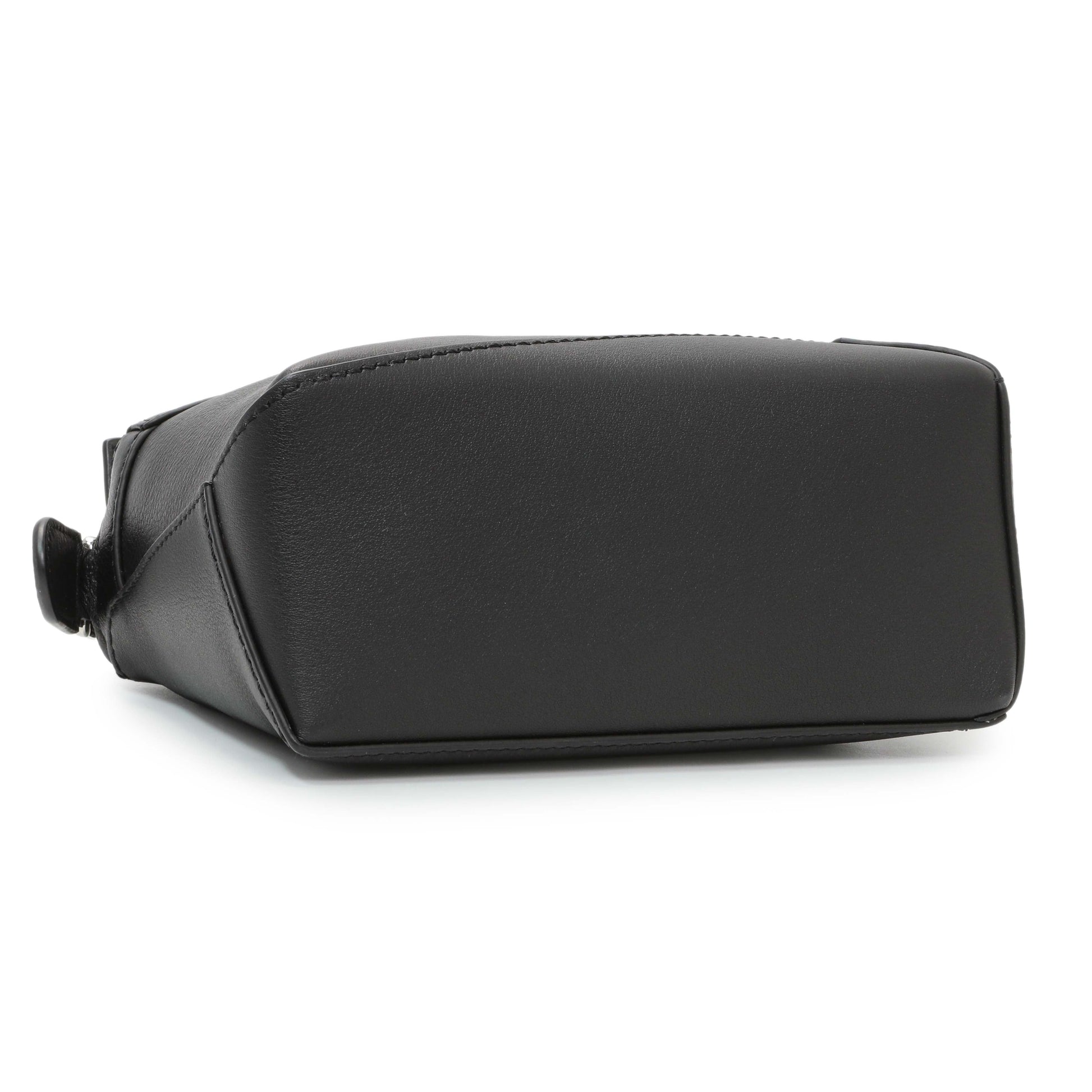 Exclusive Loewe Black Calfskin Mini Puzzle Bag — Back View