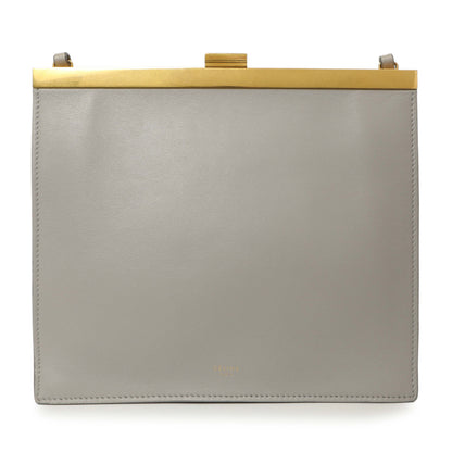 Exclusive Celine Light Grey Smooth Calfskin Mini Clasp Bag — Side View
