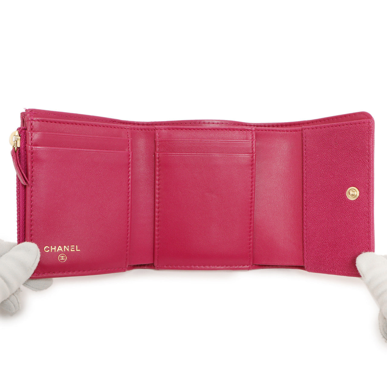 Exclusive Chanel Fuchsia Quilted Caviar Boy Compact Wallet — Alternate View 14