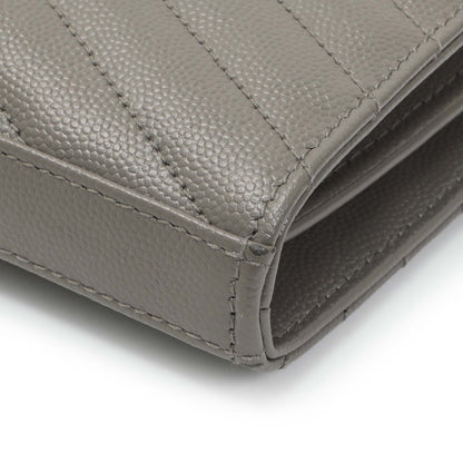 Exclusive Saint Laurent Grey Grain De Poudre Matelasse Chevron Monogram Chain Wallet — Alternate View 7