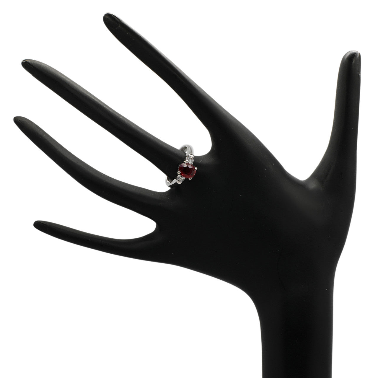 Exclusive 18K White Gold 1.13 Carat Ruby Diamond Ring — 5.5 — Top View