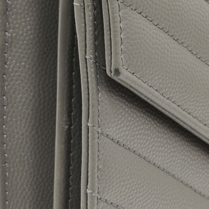 Exclusive Saint Laurent Grey Grain De Poudre Matelasse Chevron Monogram Chain Wallet — Alternate View 13