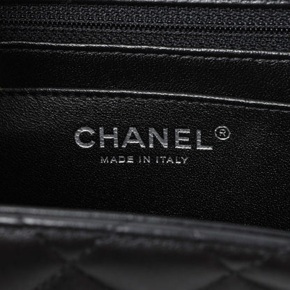 Exclusive Chanel Black Quilted Lambskin Mini Square Flap — Detail View