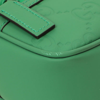 Exclusive Gucci Green Rubber Effect Monogram GG Crossbody Bag — Detail View