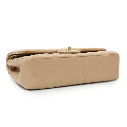 Exclusive Chanel Beige Quilted Caviar Medium Double Flap — Back View