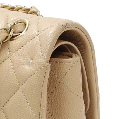 Exclusive Chanel Beige Quilted Caviar Medium Double Flap — Alternate View 11
