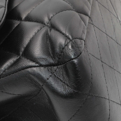 Exclusive Chanel Black Lambskin Quilted Jumbo Double Flap — Top View