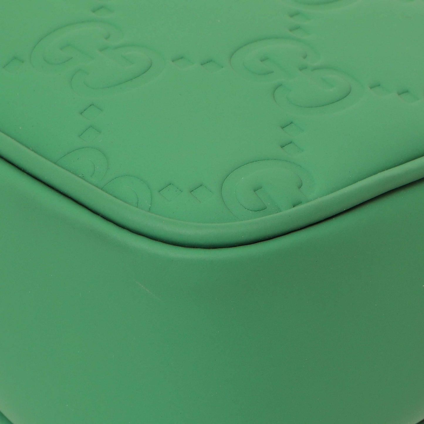 Exclusive Gucci Green Rubber Effect Monogram GG Crossbody Bag — Alternate View 9