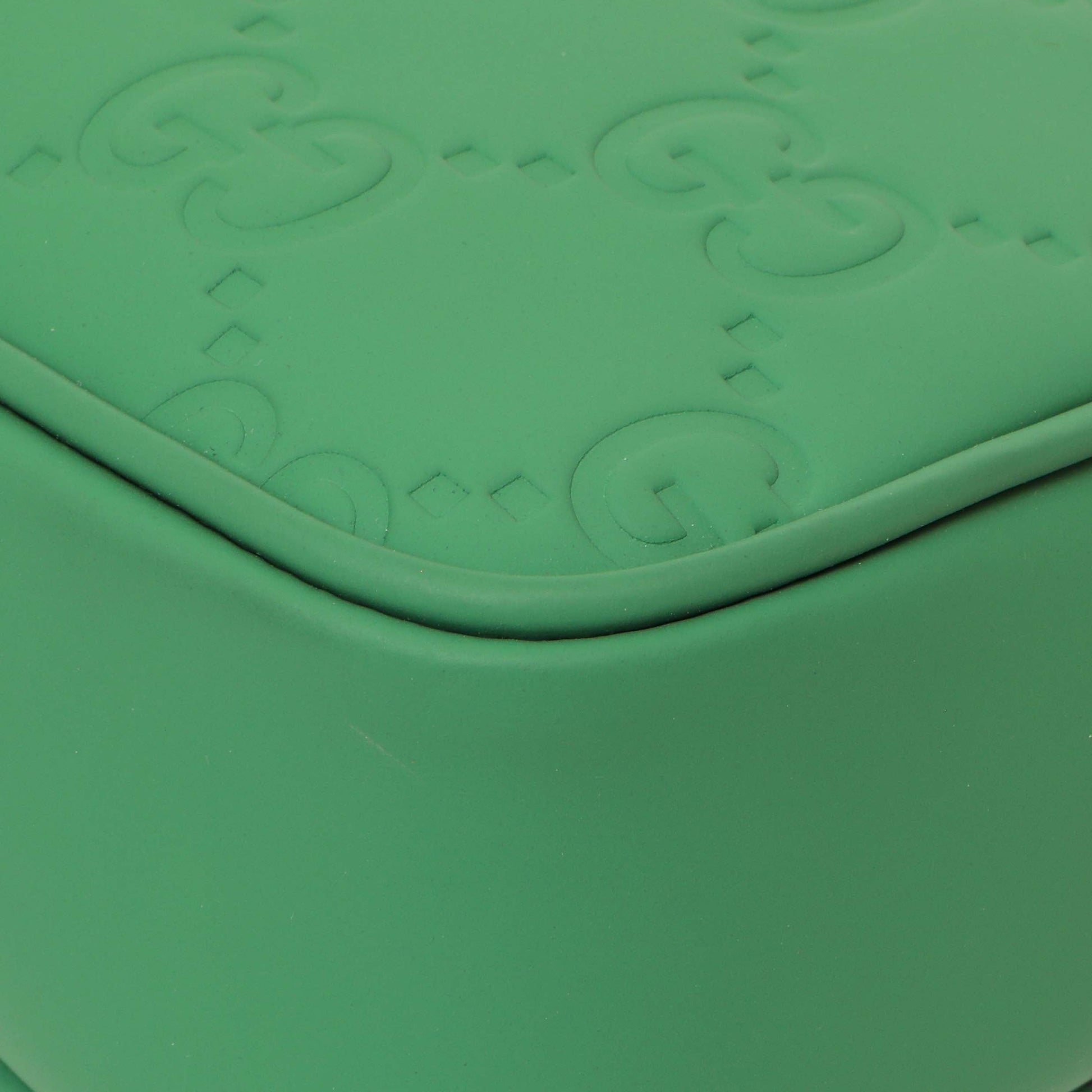 Exclusive Gucci Green Rubber Effect Monogram GG Crossbody Bag — Alternate View 9