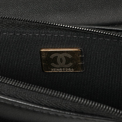 Exclusive Chanel Black Quilted Lambskin Crystal Top Handle Wallet on Chain WOC — Alternate View 7