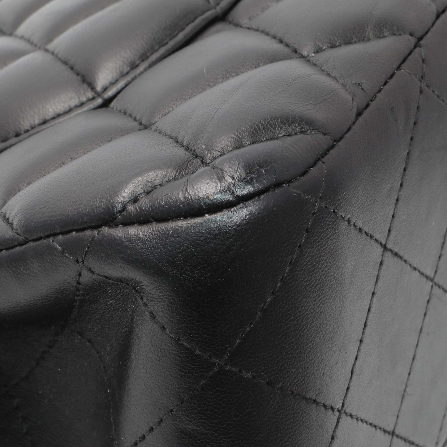 Exclusive Chanel Black Lambskin Quilted Jumbo Double Flap — Lifestyle View