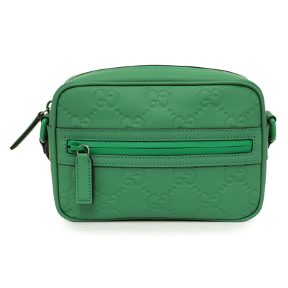 Exclusive Gucci Green Rubber Effect Monogram GG Crossbody Bag — Side View