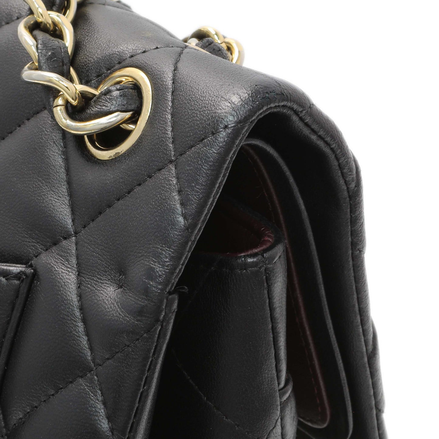 Exclusive Chanel Black Lambskin Quilted Jumbo Double Flap — Alternate View 12