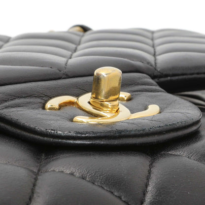 Exclusive Chanel Black Lambskin Quilted Jumbo Double Flap — Alternate View 13