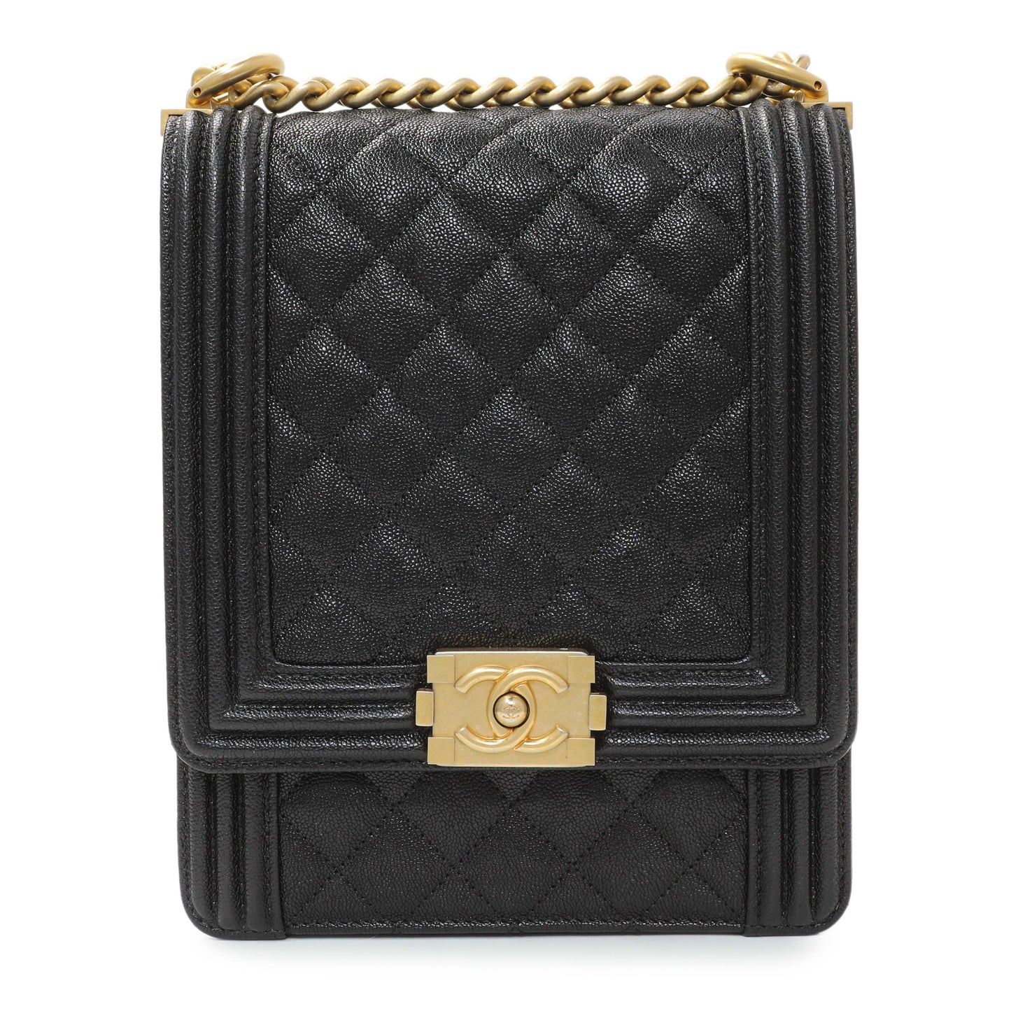 Exclusive Chanel Black North South Boy Flap — Side View
