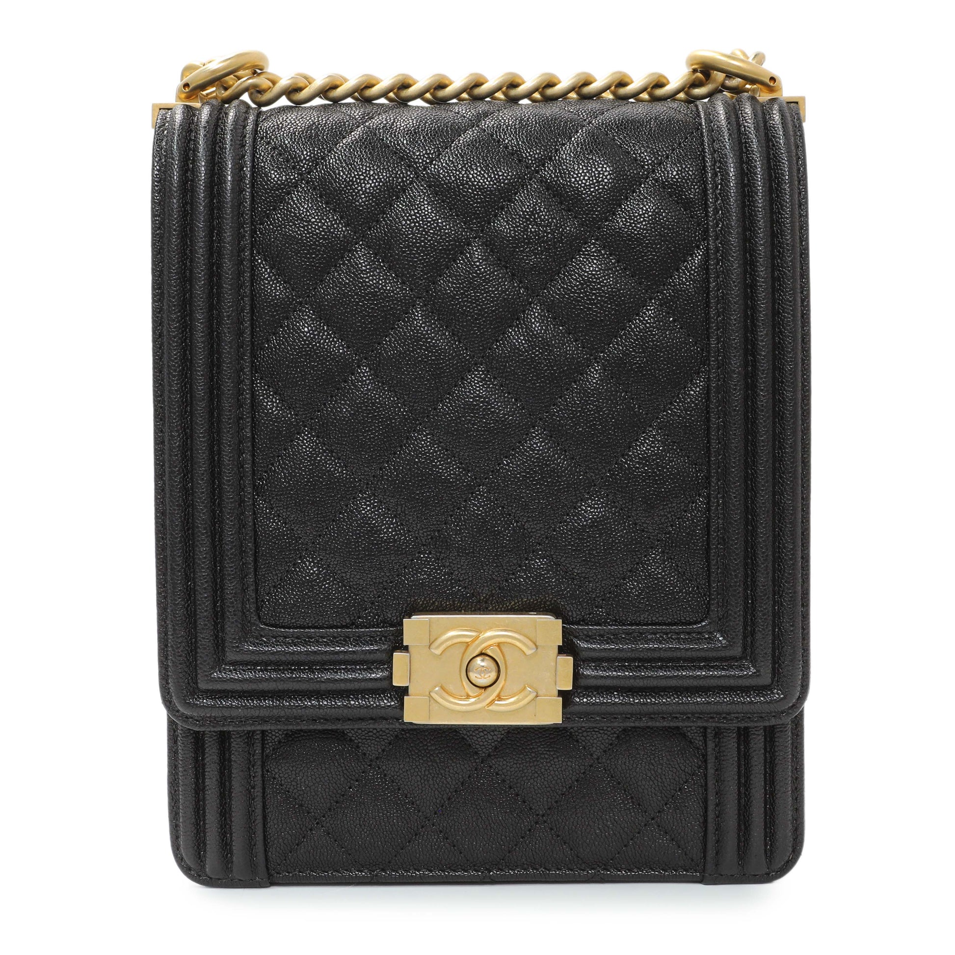 Exclusive Chanel Black North South Boy Flap — Side View