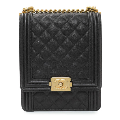 Exclusive Chanel Black North South Boy Flap — Side View