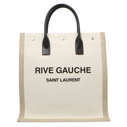 Exclusive Saint Laurent Linen Rive Gauche North South Tote — Front View