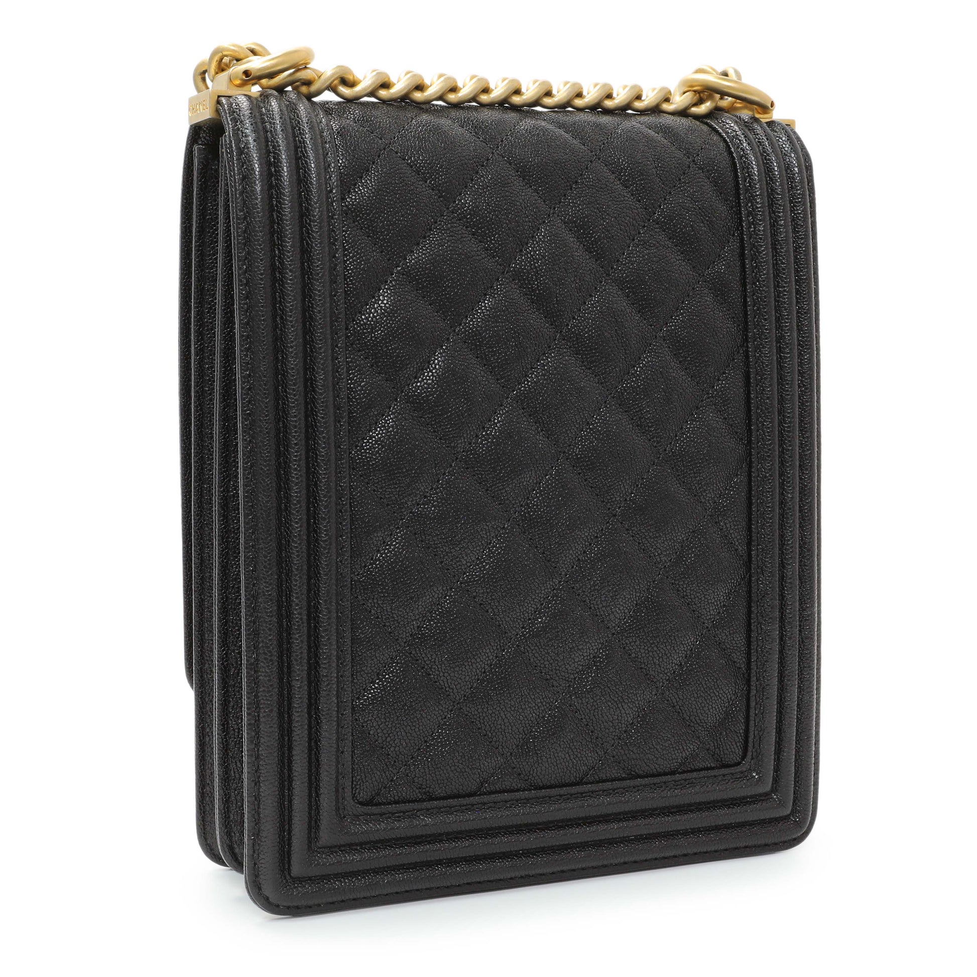 Exclusive Chanel Black North South Boy Flap — Back View